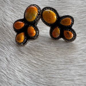 Elegant Orange Mojave Stud Earrings
